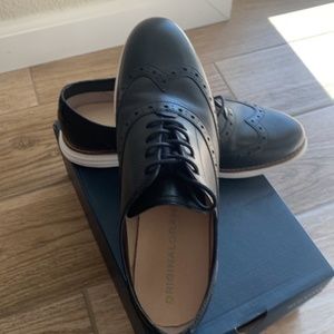 Nib Cole Haan Women's OriginalGrand Wingtip Oxfords Black Size 8.5